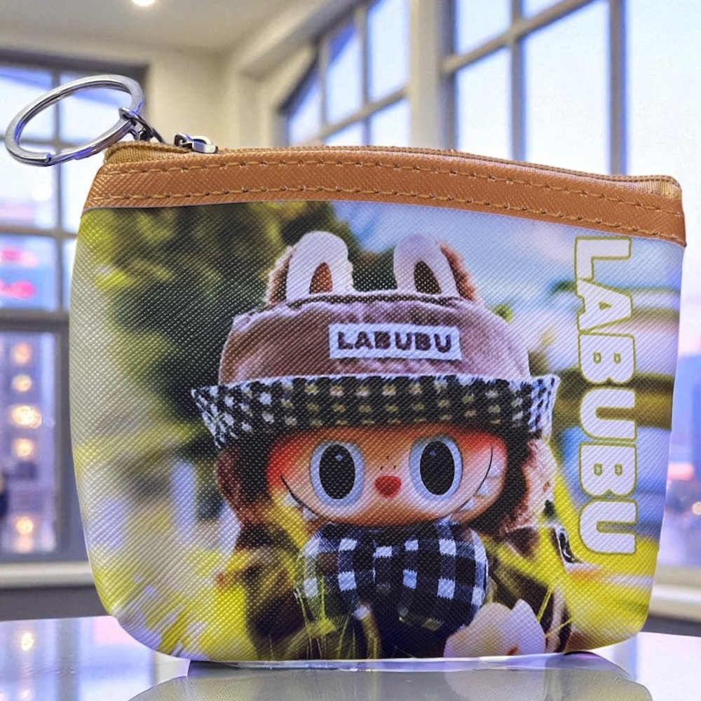 NWT Labubu Character Coin Purse- Gray and Brown - Picture 1 of 3